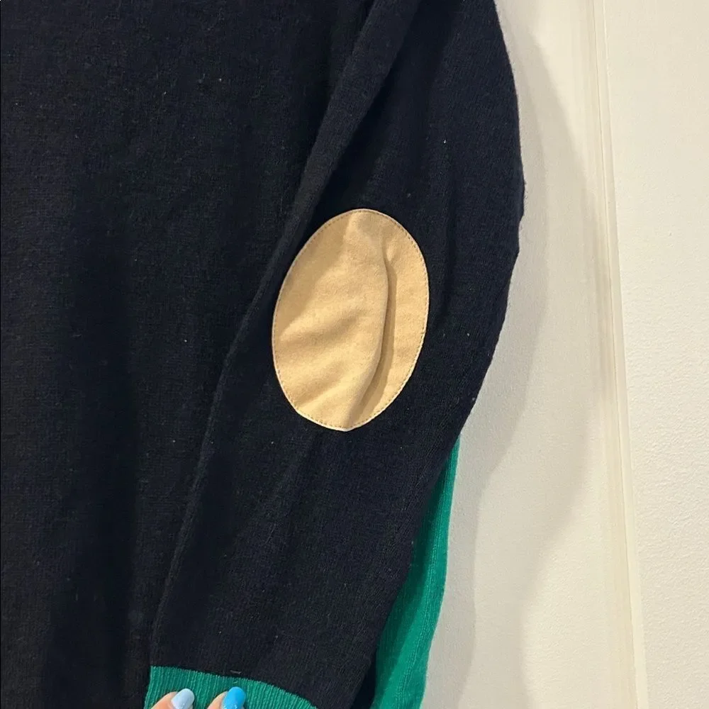 J. Crew Black and Green Sweater, Size Small